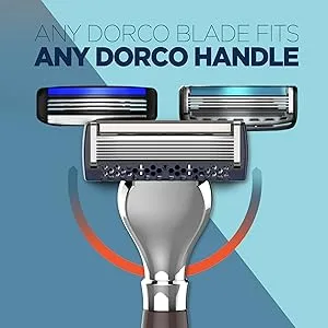 DORCO Pace Classic - Seven Blade Razor System with Pivoting Head and Premium Handle- 9 Pack (1 Handle + 9 Cartridges) 1 Count (Pack of 1) - Any DORCO Blade Fits Any DORCO Handle