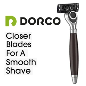 DORCO Pace Classic - Seven Blade Razor System with Pivoting Head and Premium Handle- 9 Pack (1 Handle + 9 Cartridges) 1 Count (Pack of 1) - DORCO Classic: Closer Blades For A Smooth Shave B