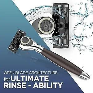DORCO Pace Classic - Seven Blade Razor System with Pivoting Head and Premium Handle- 9 Pack (1 Handle + 9 Cartridges) 1 Count (Pack of 1) - Pace Classic- Open Blade Architecture
