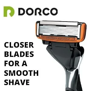 Dorco Pace 6 - Six Blade Razor Blade System - Value Pack (10 Pack + 1 Handle) 11 Piece Set - DORCO Pace 6: Closer Blades For A Smooth Shave