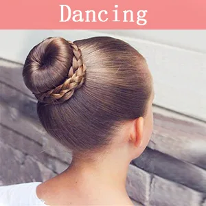 Donut Bun Maker, MORGLES Bun Maker for Hair Ring Style Bun Maker Set with 4PCS Donut Bun 10PCS Black Hair Pins - Dancing