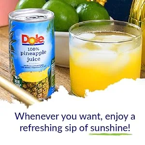Dole 100% Pineapple Juice, 6 Fl Oz, 6 Cans - canned juice