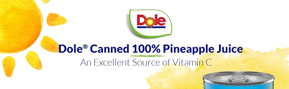 Dole 100% Pineapple Juice, 6 Fl Oz, 6 Cans - pineapple juice