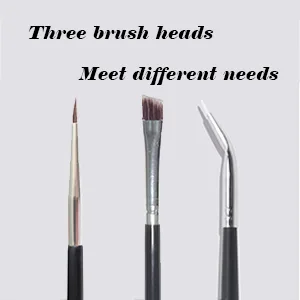 DogieLyn Eye Makeup Gel Eyeliner Brushes - Ultra Fine Bent Eyeliner Brush Angled Eye Define Pointed Round Brush Kit 3 Piece Set - product information 3