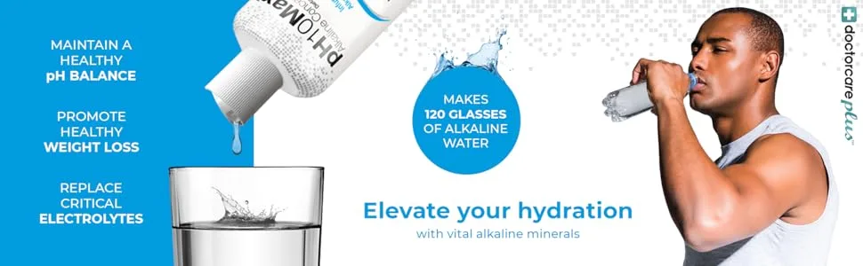 DoctorCare Plus pH Alkaline Water Drops, Unflavored, 2 Fl Oz - pH10Max