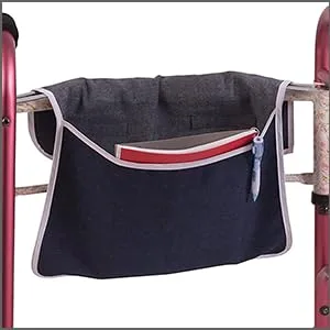 DMI Universal Walker Bag, Single Pocket Carry-All Pouch, Easy to Attach and Fold, Durable, Machine Washable, 12.5 to 15 Inches - Walker Pouch universal