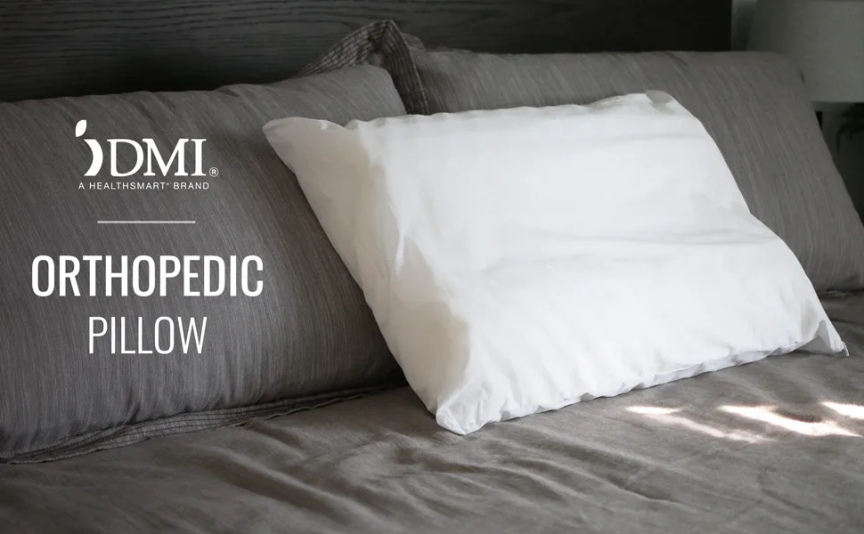 DMI Egg-Crate Foam Orthopedic Neck Support Pillow with Cover, Firm Foam Support and Comfort, 22.5 x 16 Inches, White - DMI Orthopedic Pillow