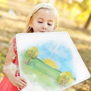 DIY Kites for Kids Kite Making Kit Bulk, Decorating Coloring Kite Party Pack,White Diamond Kite Kits (3 Pack) - Design your own kite