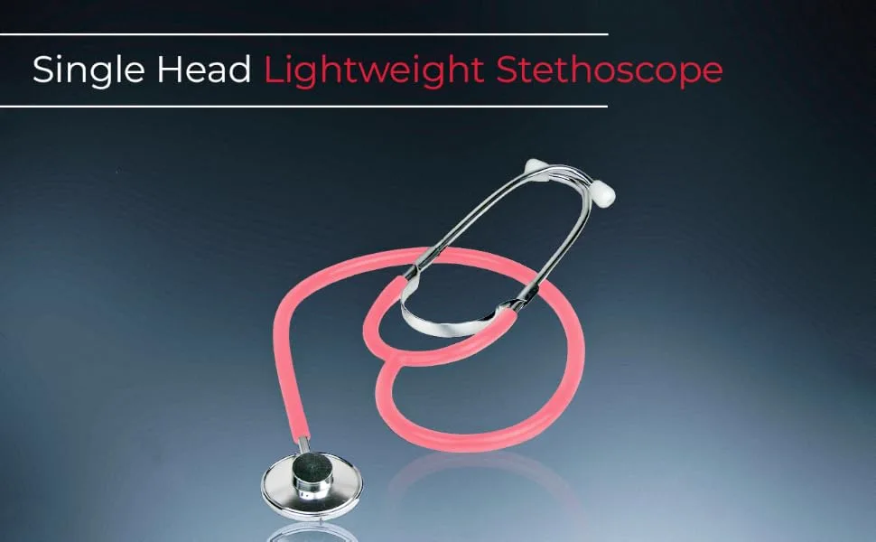 Dixie EMS Single Head Lightweight Stethoscope, Latex Free, for Doctors, Nurses, Students, Medical and Home Use - Pink - Dixie EMS