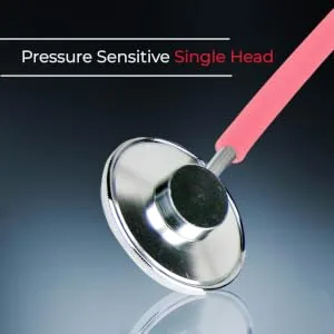 Dixie EMS Single Head Lightweight Stethoscope, Latex Free, for Doctors, Nurses, Students, Medical and Home Use - Pink - Pressure