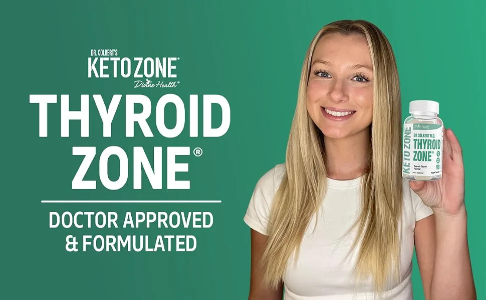 Divine Health Dr.Colbert's Thyroid Zone Vitamins A, D3 and B12 Optimal Thyroid Hormone Production - thyroid zone