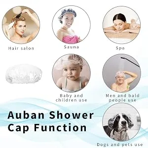 Disposable Shower Caps - 200pcs Hair Processing Clear Plastic Caps For Spa Home Use Hotel and Hair Salon Plastic Clear Elastic Bath Cap - product information 5