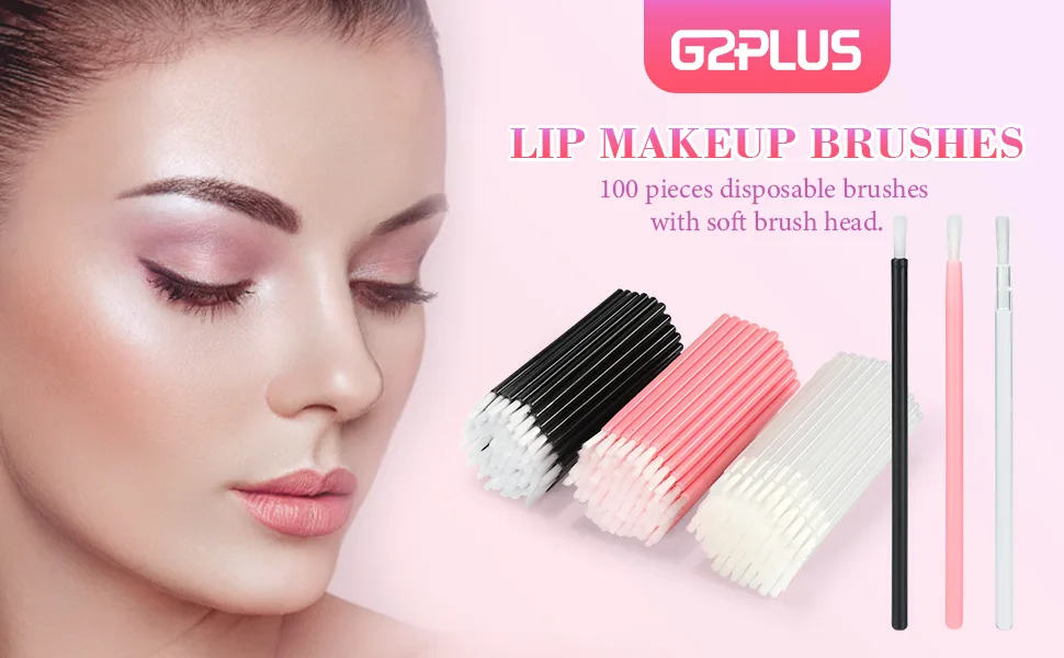 Disposable Nail Brushes,100PCS Disposable Lip Brush Applicators Lip Brushes Lipstick Lip Gloss Wands for Makeup PYO Cookie Paint Brushes (Black) - Disposable Lip Brush