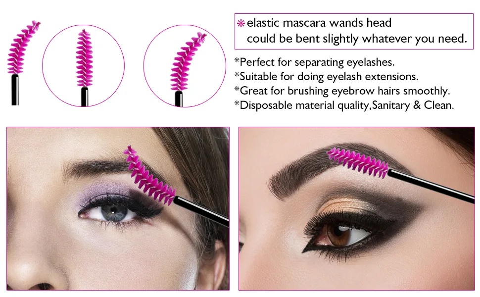 Disposable Mascara Wands 500PCS, Disposable Mascara Applicators Multicolored 10 colors, ECBASKET Mascara Brushes, Eyelash Eyebrow Brushes, Cosmetic Brush Makeup Tools Kit - product information 19