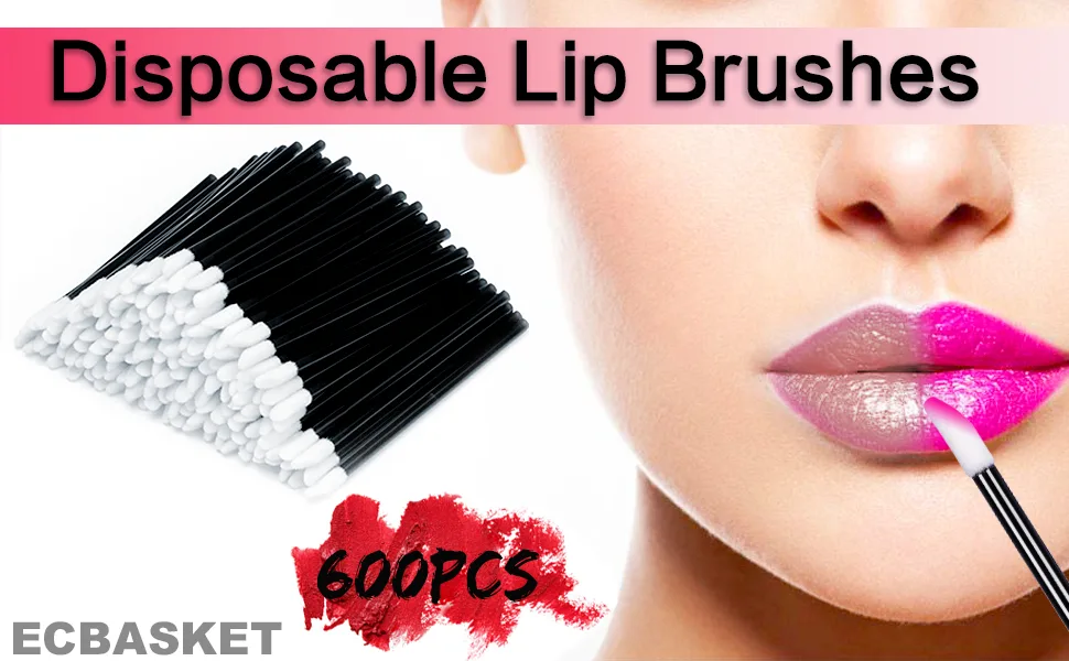 Disposable Lipstick Wands Applicators 600pcs - Disposable Lip Brushes Disposable Lip Wands ECBASKET Lipgloss Applicators Tester Wands Disposable Makeup Applicators Makeup Brushes Tool Kits Black - product information 18