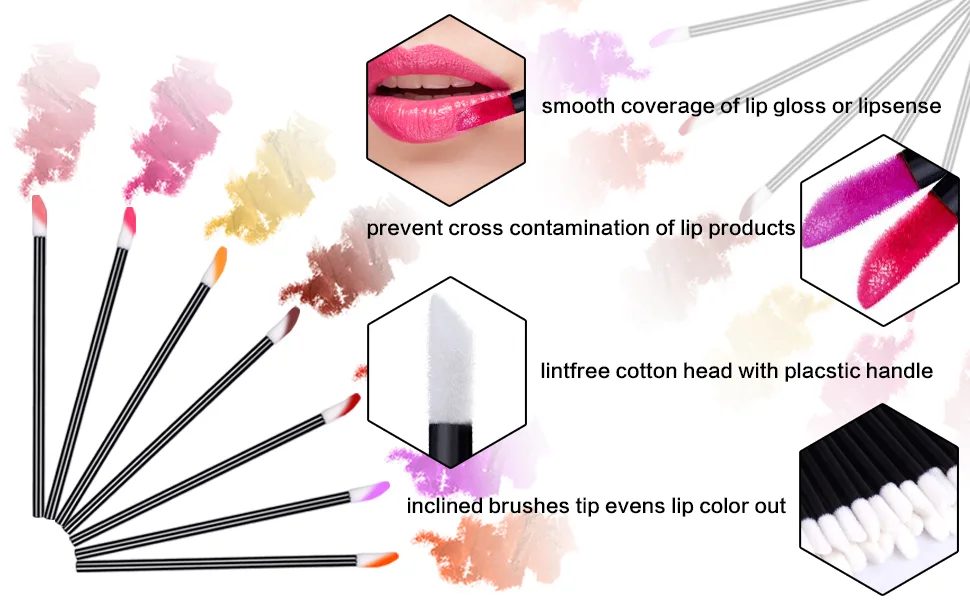 Disposable Lipstick Wands Applicators 600pcs - Disposable Lip Brushes Disposable Lip Wands ECBASKET Lipgloss Applicators Tester Wands Disposable Makeup Applicators Makeup Brushes Tool Kits Black - product information 19