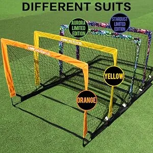 Dimples Excel Soccer Goals Kids Soccer Net for Backyard 4'x3', 2 Set - soccer goal differet color style