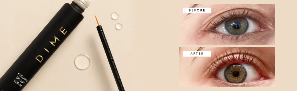 DIME Beauty Eyelash Boost Serum, Eyelash Serum, Lash Serum and Eyelash Serum for Healthier, Longer, Thicker Eyelashes, 1 Count - eyelash eyes face makeup lengthening grow eyelashes growthserum growth natural organic last enhancer