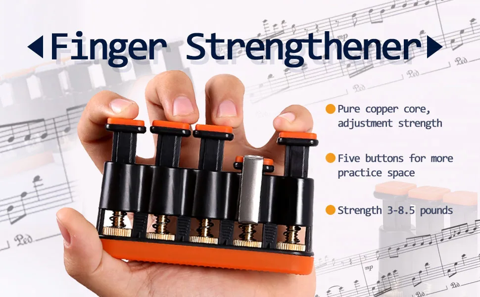 DILIMI Finger Strengthener,Guitar Beginner Exercier,Finger Trainer,Hand Grip Strength Trainer for Athletes,Musicians & Physical Therapy Orange - product information 5