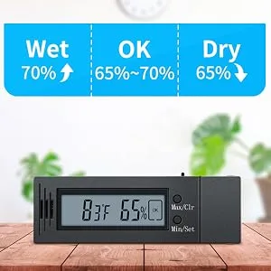 Digital Hygrometer and Thermometer, Briidea Humidity Temperature Monitor Humidor Guitar Ukulele Mason Jar - product information 2
