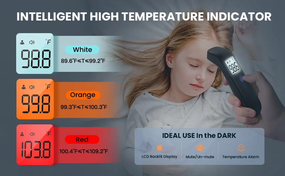 Digital Ear and Forehead Thermometer, No Touch Thermometer for Adults, Kids, Toddlers, Infrared Temporal Thermometer, 1 Second Reading, FSA HSA Eligible - 2052