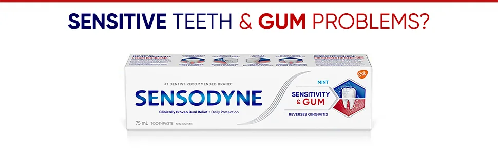 Sensodyne Sensitivity and Gum Mint Toothpaste Strengthens and Protects Sensitive Teeth and Gums 75 mL - Sensodyne Sensitive Teeth and Gum