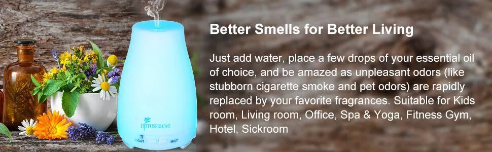 Diffuserlove Essential Oil Diffusers 200ML Remote Control Ultrasonic Mist Humidifiers BPA-Free Aromatherapy Diffuser with 7 Color Lights and Waterless Auto Shut-Off for Bedroom Office Kitchen - product information 7