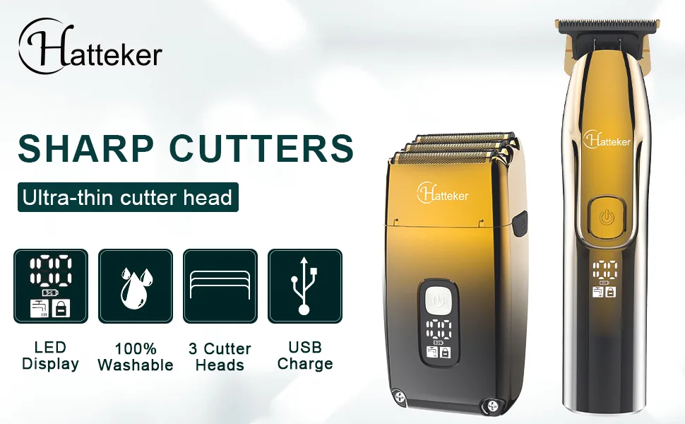Hatteker Shaver Bald Head Shaver Electric Shaver Razor for Men with Precision Trimmer Barber Shaver Trimmer Triple Blades - product information 8