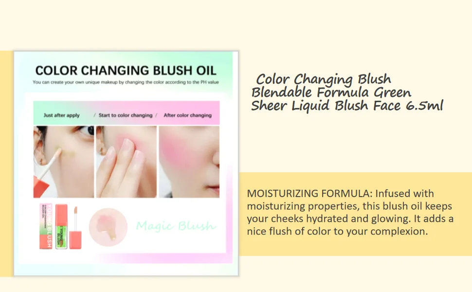 Color Changing Blush Blendable Formula Green Sheer Liquid Blush Face 6.5ml - product information 16