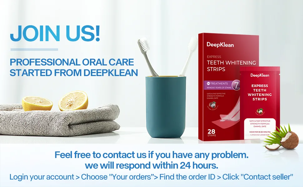Teeth Whitening Strips for Sensitive Teeth - Professional White Strips for Home Using Enamel safe 3 Days Express Result 28 Natural Teeth Whitener Strips 14 Treatments by Deepklean Coconut - teeth whitening strips