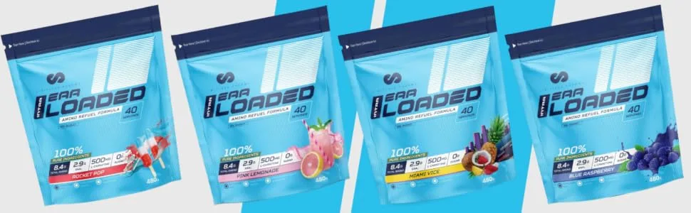 Limitless Pharma EAA Loaded | Intra Workout Essential Amino Acid Supplement | EAAs BCAAs L-Carnitine Electrolytes Sugar Free | Post Workout Muscle Recovery Energy Hydration | 40 Servings (Rocket Pop) - EAA Loaded