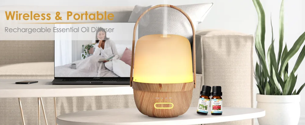 ARVIDSSON Wireless Essential Oil Diffusers Rechargeable Diffusers for Essential Oils Portable Cordless Aromatherapy Diffuser with Battery Operated Travel Diffuser Wood 100ml - product information 11