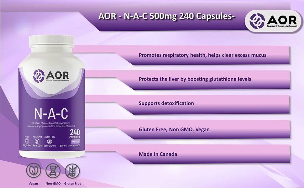 AOR N-A-C 500mg - 240 Capsules - N-A-C