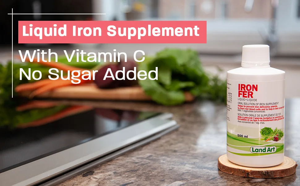 Liquid Iron with Vitamin C Supplement 500ml Added Vitamin C - Maximum Absorption - Vegetarian - Non-GMO Gluten Free No Sugar Added - Made in Canada - liquid iron supplement with vitamin c no sugar added made in canada