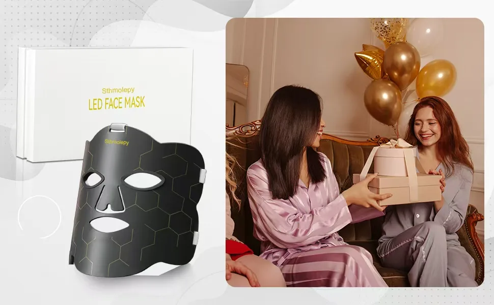 Sthmolepy Red Light for Face Near Infrared LED Light Dual Power Drive Red Light Lamp at Home Gray Gold - Gift Selection