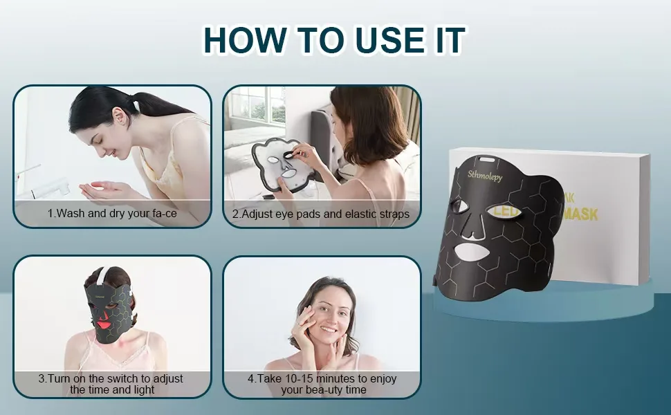 Sthmolepy Red Light for Face Near Infrared LED Light Dual Power Drive Red Light Lamp at Home Gray Gold - HOW TO USE IT