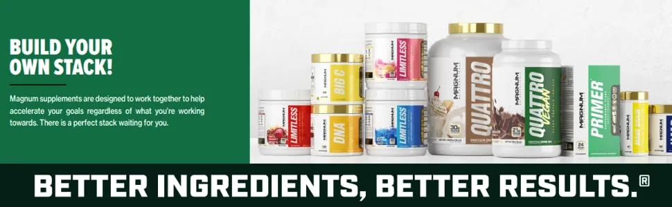 Magnum Vegan Quattro Plant-Based Protein Powder by Magnum- Chocolate Flavor 2lb - primer