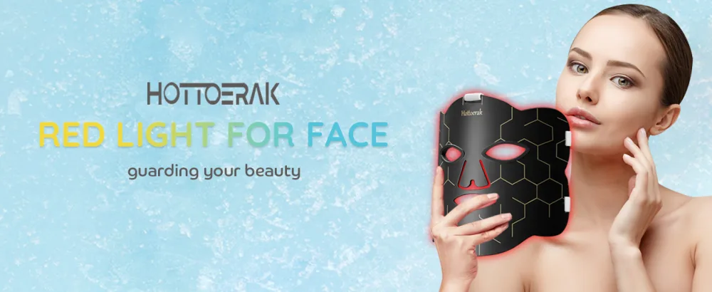 Near-Infrared Light for Face Portable LED Face Light with Power Bank Red Light Lamp with Timing Function at Home Dark Black - RED LIGHT FOR FACE