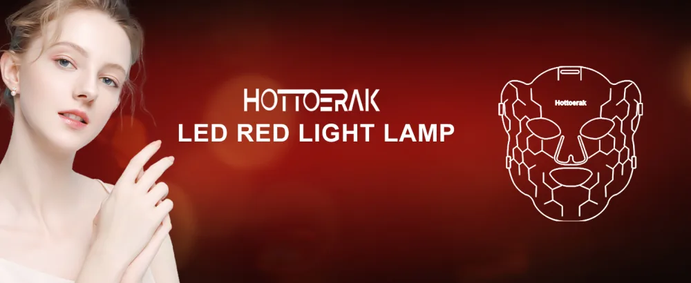 Hottoerak Red Light for Face LED Light Red Lamp with 660nm & 850nm at Home Use Black Gold Color - RED LIGHT