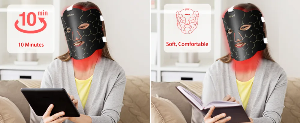 Hottoerak Red Light for Face LED Light Red Lamp with 660nm & 850nm at Home Use Black Gold Color - RED LIGHT