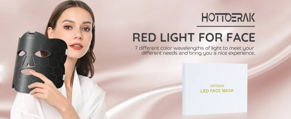 Red Light for Face 7 Colors LED Face Light with Near-Infrared Light & Red Light Portable Design for Home and Travel Pro-grey - RED LIGHT FOR FACE