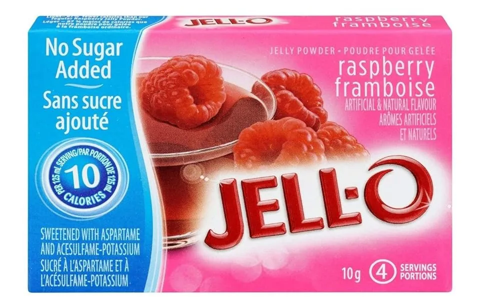 Jell-O Raspberry Jelly Powder Light Gelatin Mix - product information 1
