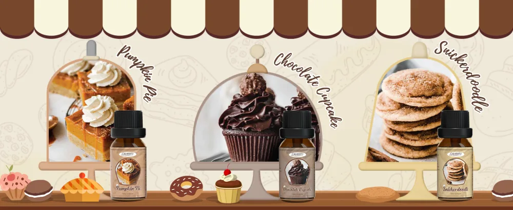 SALUBRITO Bakery Fragrance Oils Set Fall Essential Oils Gift Set for Diffuser Candle Soap Making Pumpkin Pie Chocolate Cupcake Snickerdoodle Gingerbread Creamy Vanilla Sugar Cookies - product information 2