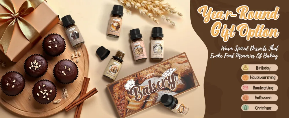 SALUBRITO Bakery Fragrance Oils Set Fall Essential Oils Gift Set for Diffuser Candle Soap Making Pumpkin Pie Chocolate Cupcake Snickerdoodle Gingerbread Creamy Vanilla Sugar Cookies - product information 8