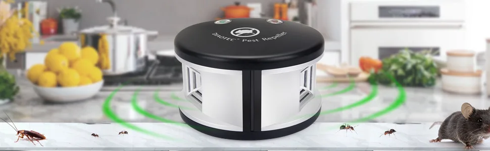 Diaotec Ultrasonic Rodents and Squirrels Repeller Pressure Wave Pest Deterrent Control Chaser Mouse Mice Rats and Insects Indoor Use - squirrel repellent