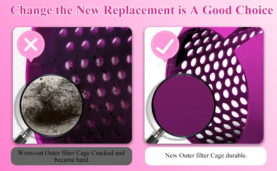 YTCHYYSK Upgraded Hair Dryer Filter Replacement for Dyson Supersonic HD01 HD03 HD08 HD15 Outer Filter Cage Repair Accessories Rose Filter - dyson hair dryer attachments