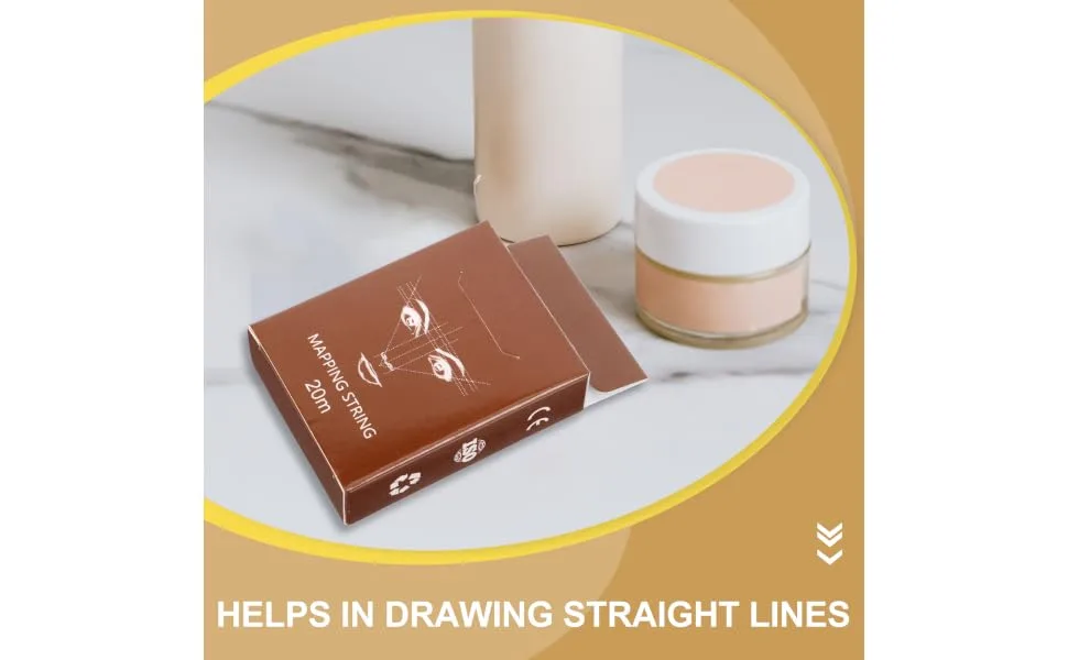 Beatifufu 1 Box String Ruler Ink Eyebrow Mapping Eyebrow Liner Positioning Ruler Draw a Line - product information 3