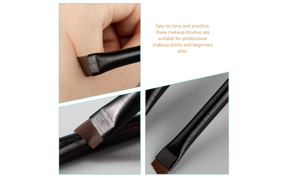 Gogogmee 3 Sets Eyeliner Brush Makeup Brush Eyebrow Ear Eye Liner Wands Brow Brush Black Wood - product information 3