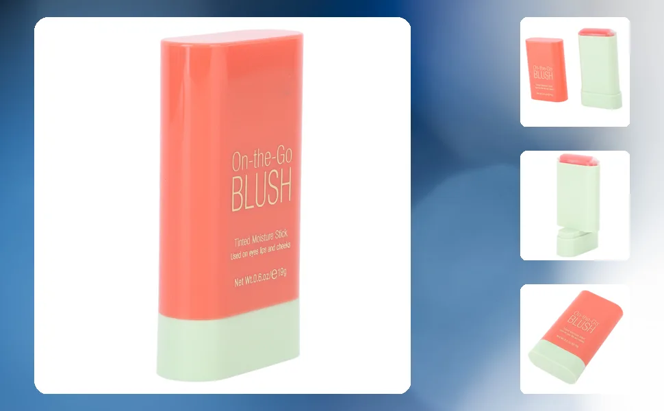 Solid Cheeks Blush 19g 3D Face Blush Rouge Moisturizer Stick Makeup Blush Stick Blush for Cheek Lip and Eye 0.7Oz - 1410230096311-1