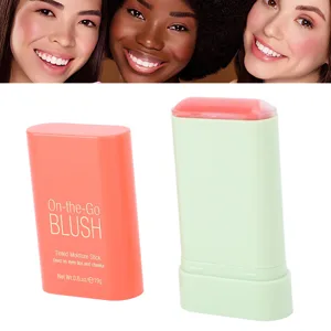 Solid Cheeks Blush 19g 3D Face Blush Rouge Moisturizer Stick Makeup Blush Stick Blush for Cheek Lip and Eye 0.7Oz - 1410230096311-3